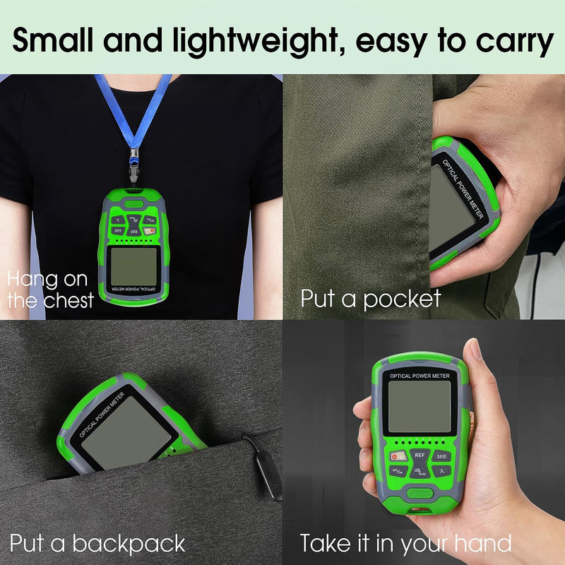 [Australia - AusPower] - Rechargeable Optical Power Meter A-MC70-30 (-70~+10dBm) mini Fiber Cable Tester for SC/FC/ST/LC Interface 4-in-1 Function with Fiber Test Pen 30 & RJ45 LED Equipped with 1 FC-LC Adapter 