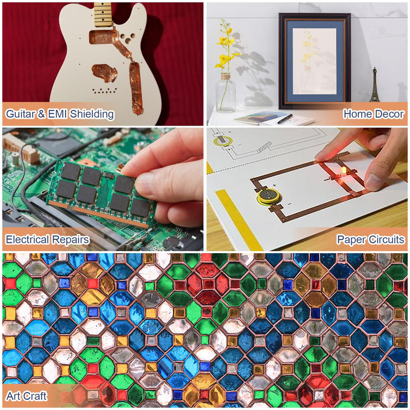 [Australia - AusPower] - LOVIMAG Copper Tape (1/4inchX82.5FT), Copper Foil Tape for Stained Glass, Copper Tape Conductive Adhesive for Guitar and EMI Shielding, Soldering, Crafts, Electrical Repairs, Grounding, DIY(1Rolls) 6.35mmx25m-1p 