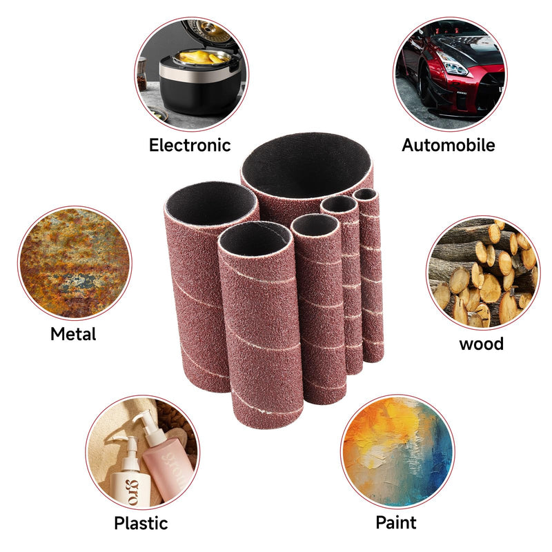 [Australia - AusPower] - Shineboc Sanding Sleeves for Random Orbital Sanding, Grit 80, 2 x Diameter 13-19-25-38-51-76 mm Pack of 12 Körnung 80 