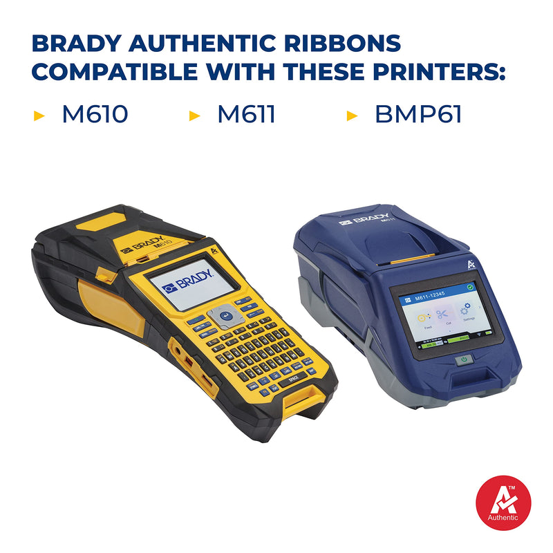 Brady (M61-R6210) Printer Ribbon - R6000 Series Halogen-Free Ribbon for BMP61, M610, and M611 Printers. 2" W x 75' L, Black