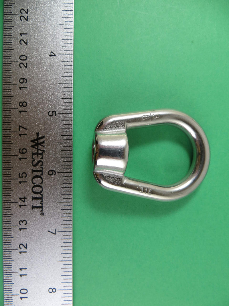[Australia - AusPower] - US STAINLESS Stainless Steel 316 Type 804 US Shape Lifting Eye Nut 3/8" UNC Pitch of 16 Marine Grade 
