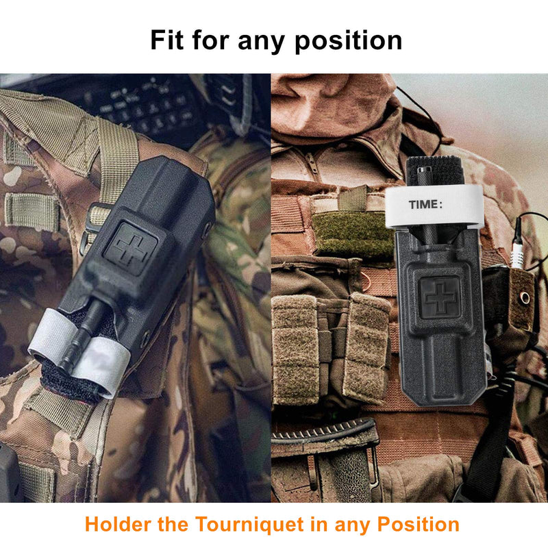 [Australia - AusPower] - 2 Pack Tourniquet Holder - Tourniquet Case for Generation 7 C-A-T Tourniquet, Belt Tourniquet Pouch Storage Box Tourniquet Carrier for Outdoor Hunting (Tourniquet Not Included) Black 