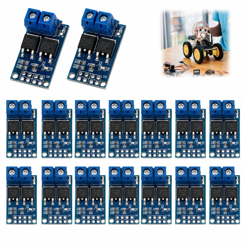16pcs DC 5V-36V 400W FET Trigger Switch Drive Module Board, Dual MOSFET Switch Drive Module with High Performance Output, Driver Module PWM Control Board for Microcontroller, Driver Module