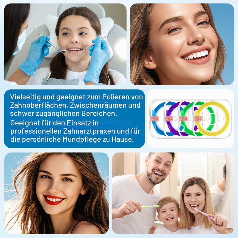 4 Volumes Tooth Sandpaper (4 mm x 6 m) - Dental Polishing Strips for Interdental Spaces, Tooth Polishing Strips - Deep Cleaning for Oral Hygiene - Travel-friendly (Purple, Blue, Yellow, Green)