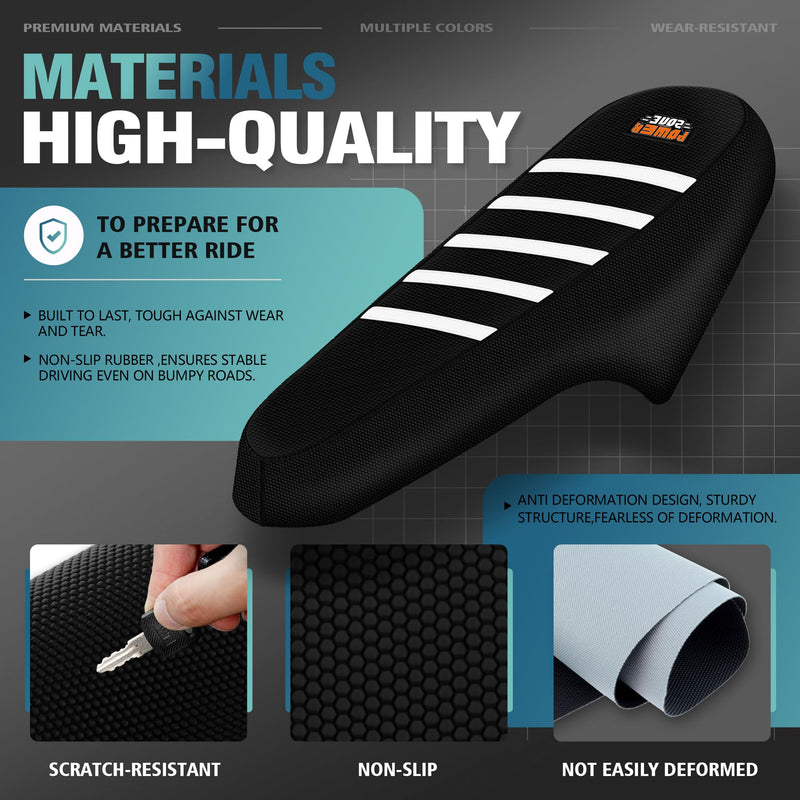 [Australia - AusPower] - E-Bike Seat Cover Compatible with Q20, Anti-Slip Waterproof Rubber Seat Cushions for Electric Bike (Black-White) Black-White 