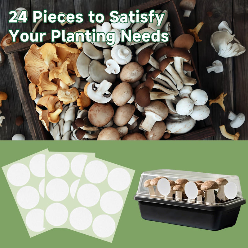 [Australia - AusPower] - 24-Pcs 3" Monotub Adhesive Filter Disks - 2mm Thick Monotub Filter Discs for Mushroom Growing Supplies - Replacement Filter Pads for Monotub Filters and Fruiting Chambers 