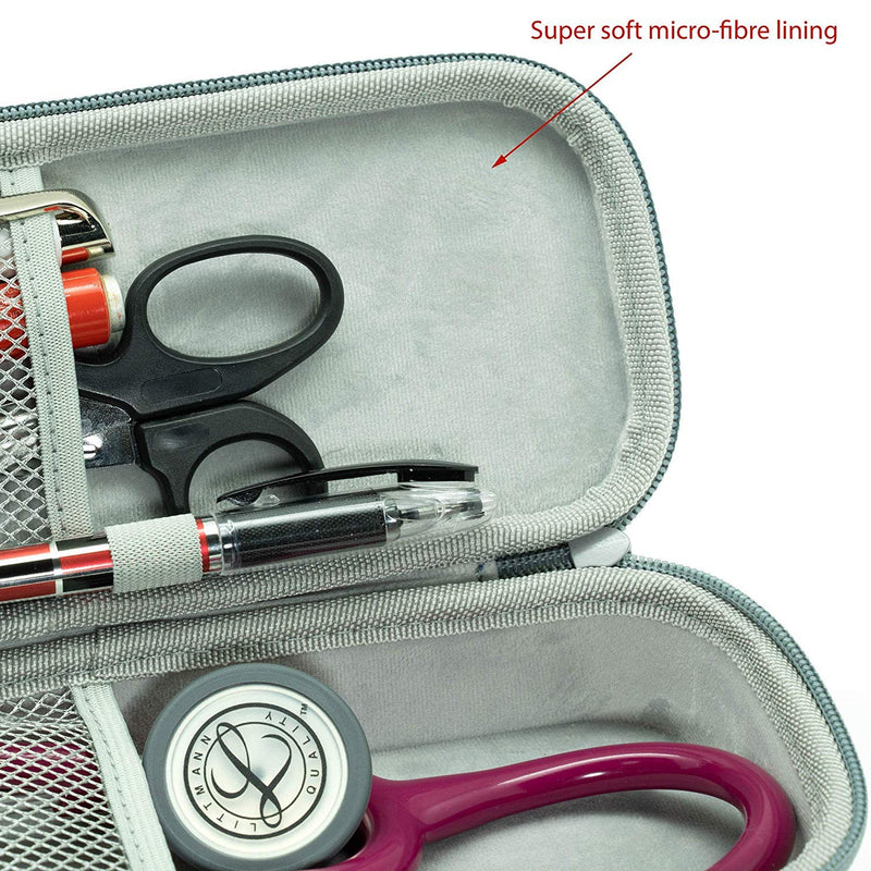 ButterFox Semi Hard Stethoscope Carry Case, fits 3M Littmann Stethoscope and Other Accessories - (Black) Black