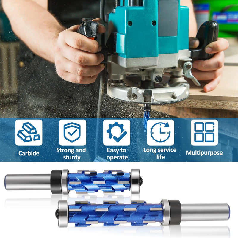 Flush Trim Router Bit 1/2" Shank, Double Bearings Flush Trim Bit 1/2 Spiral Trimming Bit, Wood Router Tool Hardwood Flush Cut Router Bit Router Template Bit for Wood MDF(2PCS) 1/2 inch shank (2PCS)