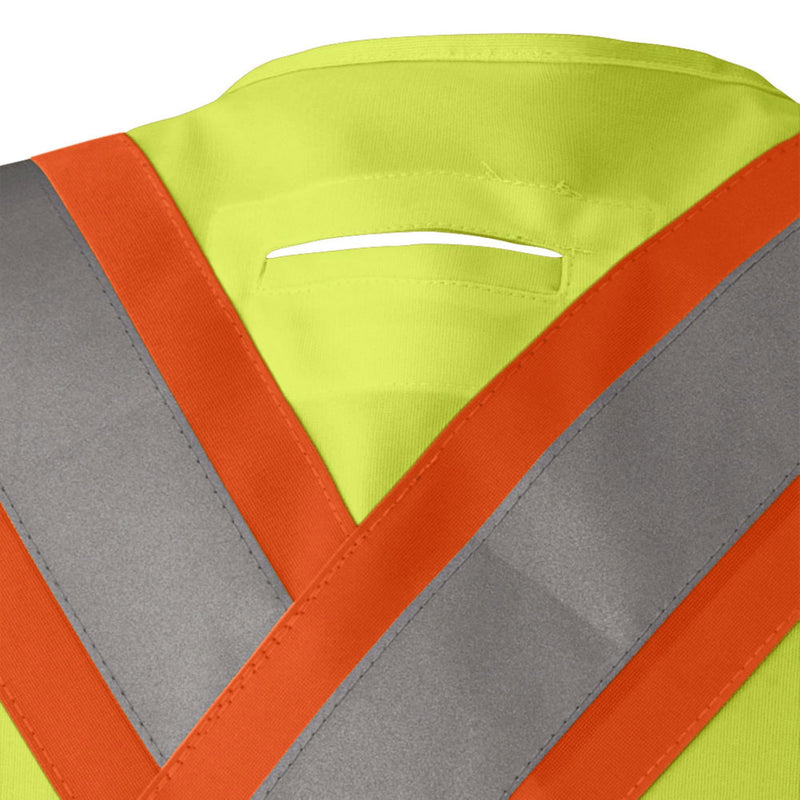 Pioneer Hi Vis Tear-Away Safety Vest for Men and Women - Reflective Tape ANSI Class 2, 4 Pockets, Adjustable Front XX-Large-3X-Large Yellow/Green
