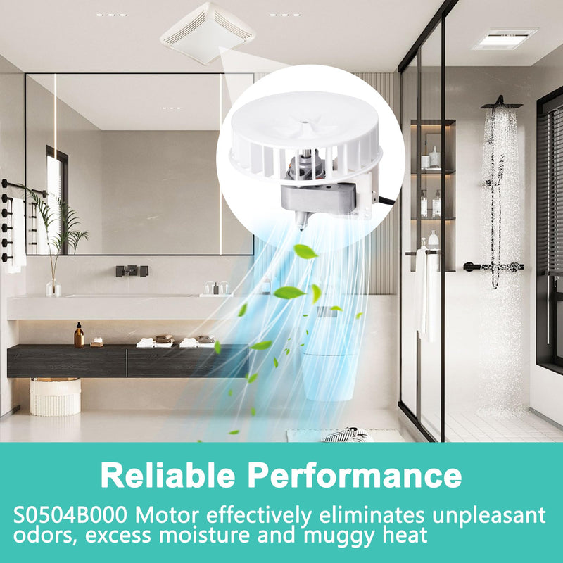 S0504B000 Bathroom Fan Motor for Broan NuTone 769RL B Unit, 763RL, 763RLN, 763RLN-R01, 757, 769RFT-R01, 769RL-R01, JESP-61K13/C-87547 Replacement Motor Motor & Blower Wheel