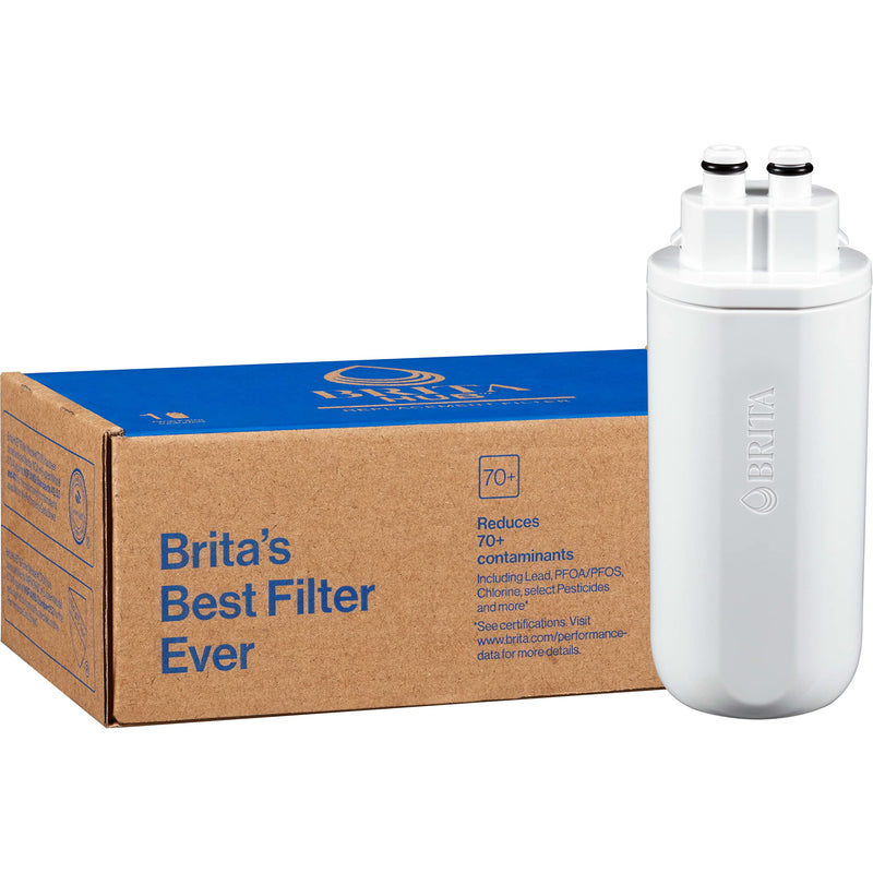 [Australia - AusPower] - Brita Hub Replacement Water Filter, BPA-Free, Replaces 900 Plastic Water Bottles, Lasts Six Months or 120 Gallons, Includes 1 Filter, Kitchen Essential, White Hub Filter 
