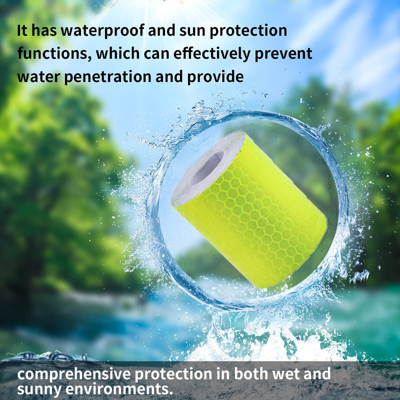 3 Rolls 2 Inch Reflective Tape High-Visibility Waterproof Safety Tape with Easy Peel-Off Backing | 2Inch x 10ft Fluorescent Yellow, Red, Green for Vehicles, Trailers, Clothing, Helmets