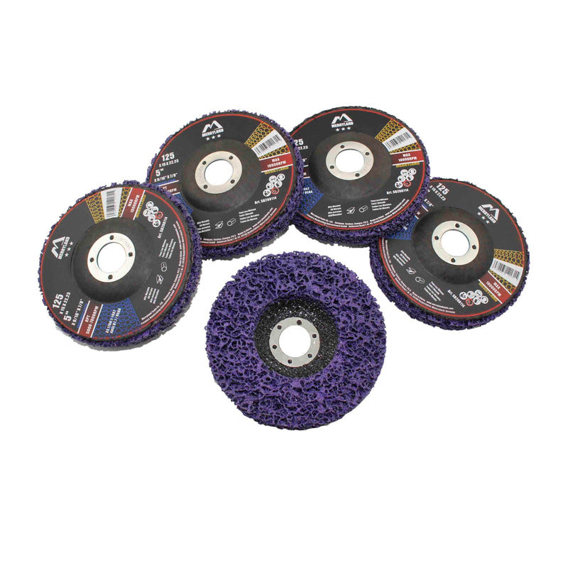 [Australia - AusPower] - Merryland Bravo-Line SB208114-05 CSD Disc 125 Colour Rust for Angle Grinders, 125 mm Purple Cleaning Disc, Metal Stainless Steel Coarse Cleaning Disc, Pack of 5 Purple 5pcs 