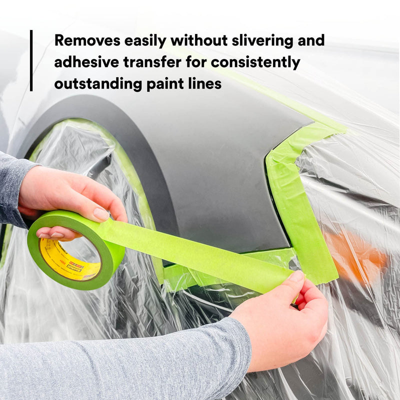 3M Scotch Performance Masking Tape 233+, 46338, 36 mm x 55 mm, 1 Roll, Flexible, Moisture Resistant, Green, Solvent Based, Automotive Masking Tape 36 mm x 55 m (Pack of 1) Scotch 233+ Performance Masking Tape retail packaging