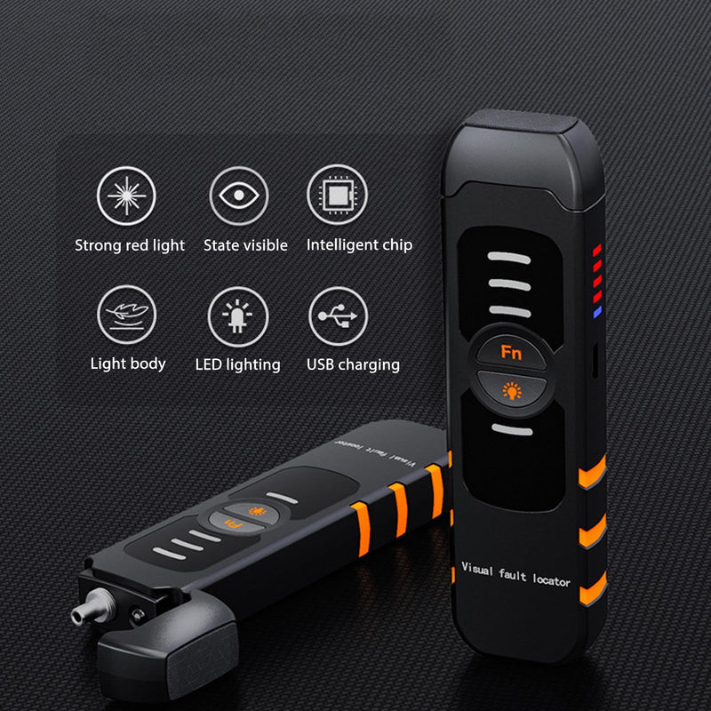 Fibre Optic Cable Visual Fault Locator 15 KM, 2.5 mm FC SC ST Universal Interface, Laser Pointer VFL Tester FTTH Fibre Tester for Testing Fibre Network Cables