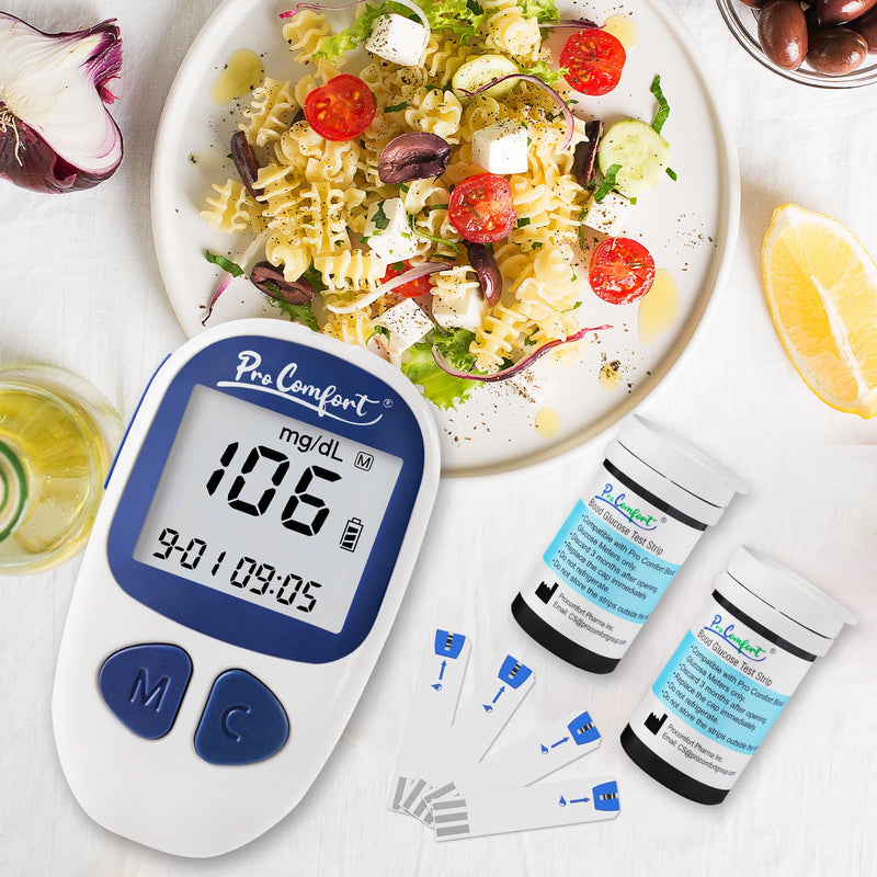 [Australia - AusPower] - Blood Glucose Test Strips for Diabetes 100 Count Blood Sugar Test Strip, Used with Pro Comfort Glucose Monitor Only, No Coding 