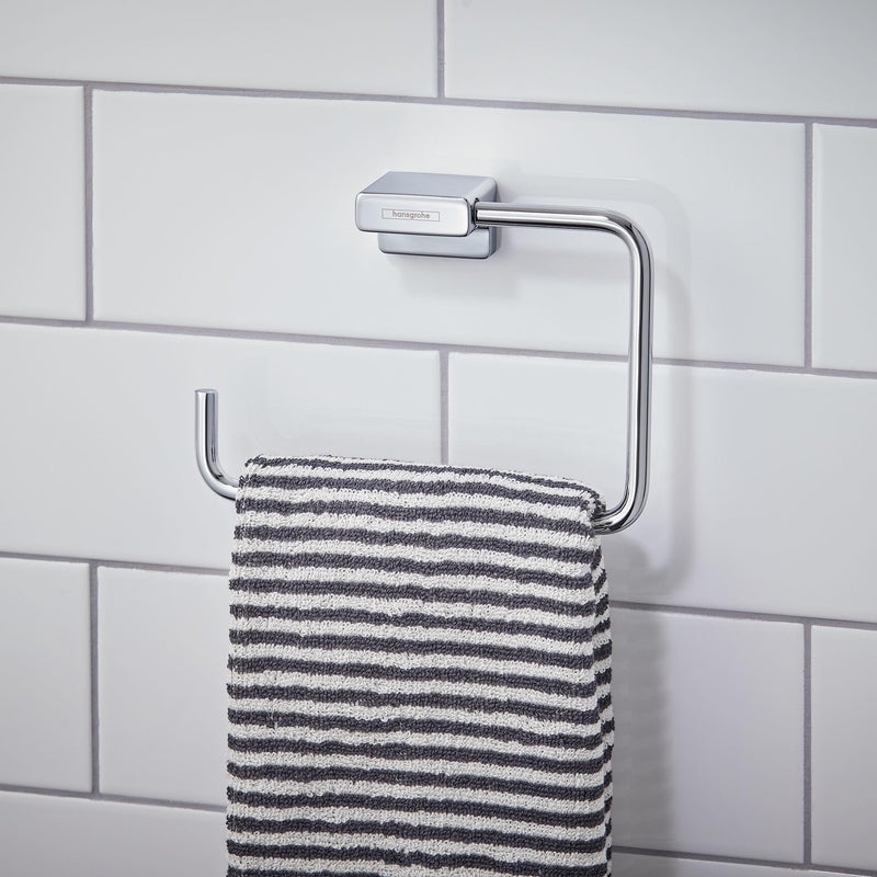 hansgrohe AddStoris Modern Towel Ring in Chrome, 41754000
