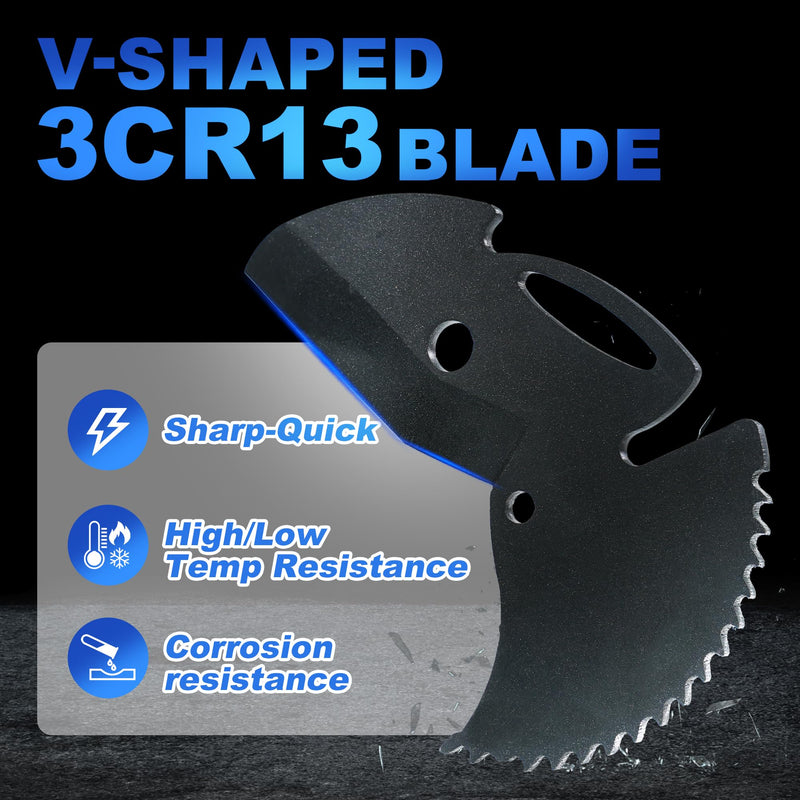 PVC Pipe Cutter, Up to 2-1/2", Ratchet Pipe Cutter Heavy-Duty, Pex Cutting Tool for Cutting PEX, PVC, PPR Plastic Hoses and Plumbing Pipe with Deburring Tool