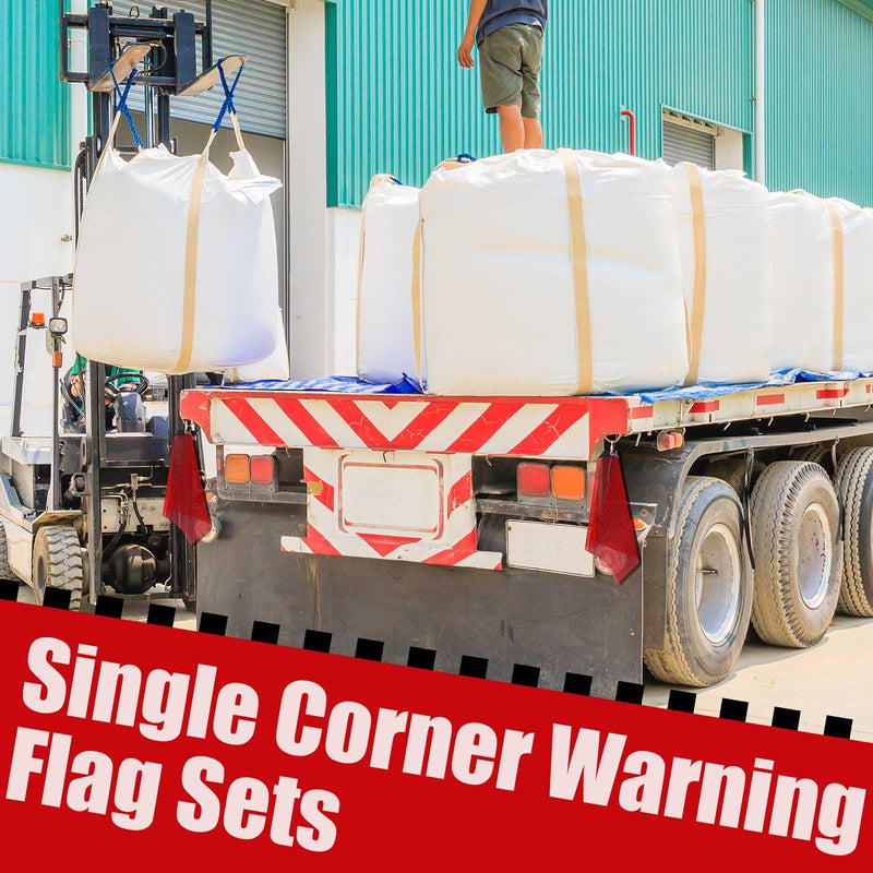 [Australia - AusPower] - 4 Sets Safety Warning Flag Red Mesh Safety Flag with Quick Link 18" x 18" for Truck Loads(Single Corner) Single Corner 