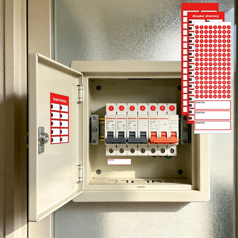 3 Set Electrical Panel Labels 4 x 12 Inch Breaker Box Directory Stickers Circuit Breaker Directory Labels Pencil Writing Can Be Wiped Clean Load Center Stickers Decals for Electrical Panel Fuse Box