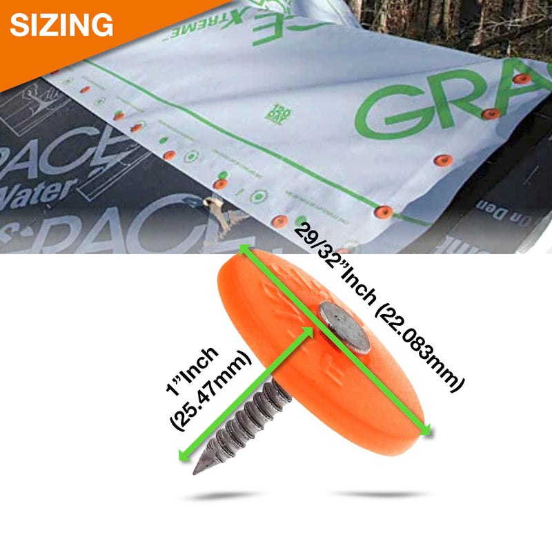 500 Pack - Round Plastic Cap Nail 1 Inch Roofing Nails Galvanized Tar Paper Nails for House Wrap Fastening Foam Board Roofing Felt Insulation Film (500) 500