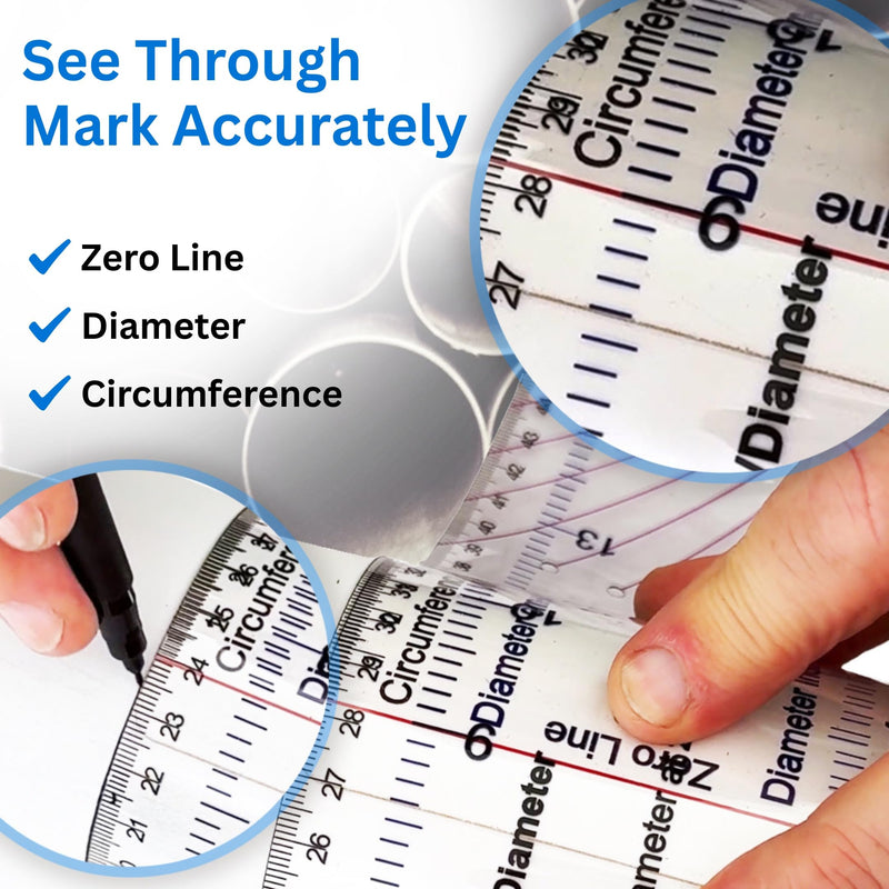 [Australia - AusPower] - 20" Diameter Measure & Mark C-Pi-D Pipe Wrap Around - A Pipe Measure & Marking Tool, & Pipe Cutting Guide. Wrap Around & Read Through Design for Circumference, Diameter, Marking & Cutting 20 Inches 