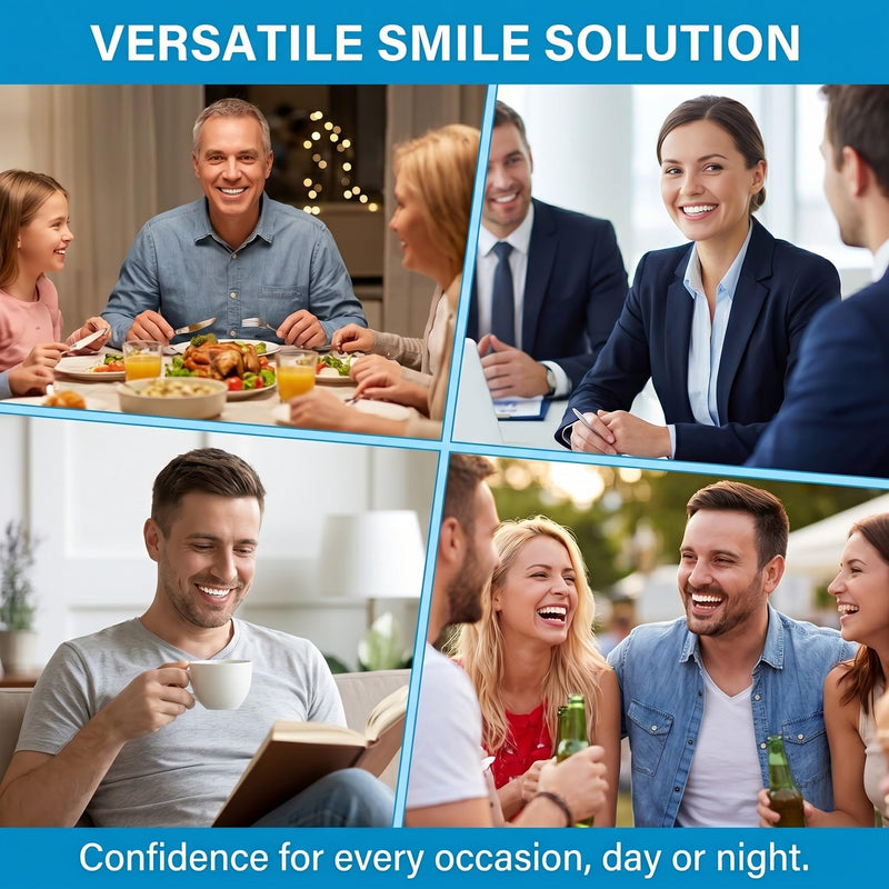 Pack of 2 Dentures, Dentures, Includes Upper and Lower Teeth, Comfortable Adjustment, Removable, Repeat Use for Women and Men