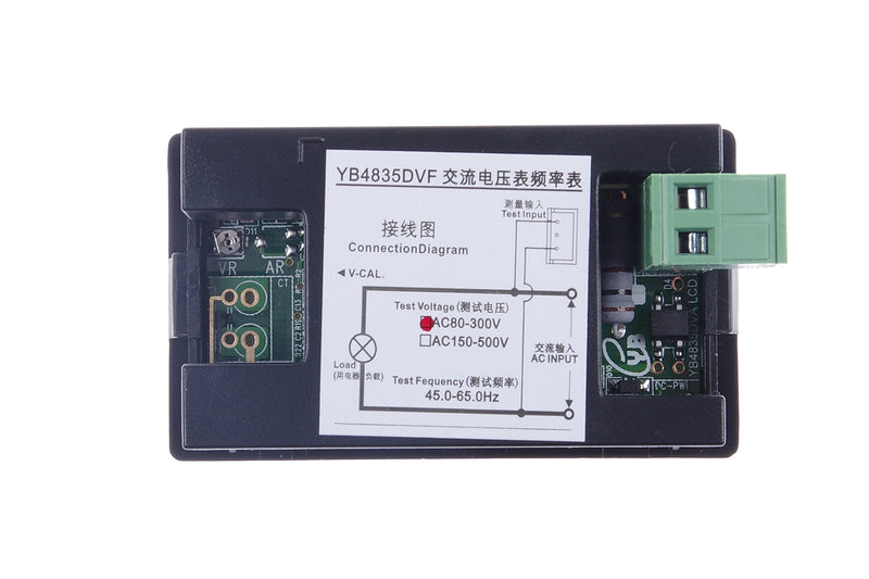 Digital AC Voltmeter AC 80-300V Frequency Counter 45.0-65.0Hz LCD Display Voltage Frequency 2 in 1 Meter Tester