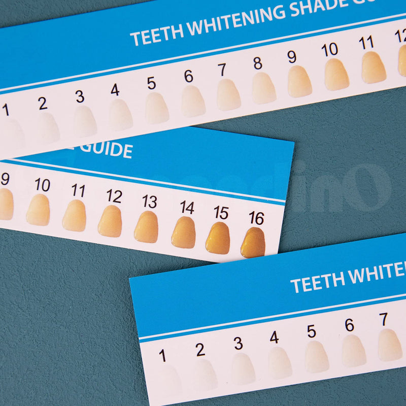 [Australia - AusPower] - Framendino, 50 Pack Paper Teeth Shade Guide Whitening Comparing Chart for Home Care 1 Count (Pack of 50) Rectangle 