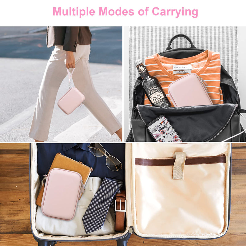 [Australia - AusPower] - Canboc Label Maker Case for Phomemo D30/ Phomemo D35/Memoking D30 Label Maker, Portable Thermal Bluetooth Label Printer Storage Bag, Mesh Bag fit Label Paper Cable, Pink Pink+Pink 