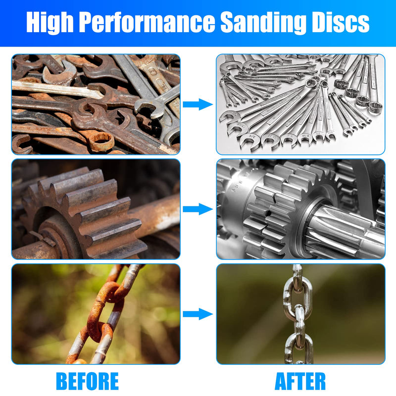 [Australia - AusPower] - Linkstyle 61-Piece 50 mm Sanding Discs Set, Quick Change Discs with 1/4 Inch Disc Pad Holder, Surface Polishing Sanders for Die Sanders, Polishing, Burr Finish, Rust Paint Removal Paint 61 Pieces 
