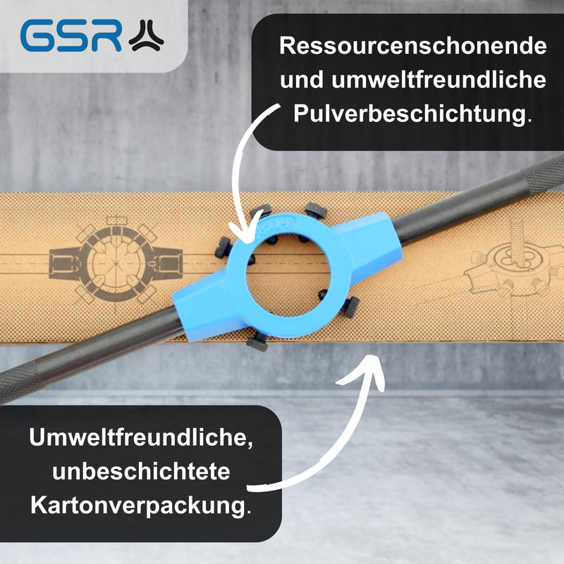 GSR Silver Die Holder (45 x 14) DIN EN 22568 (DIN 223), Die-Cast Zinc, Knurling of Handles for Better Grip, Holds Round Die, Holding Tools 45 x 18 (M18-M22)