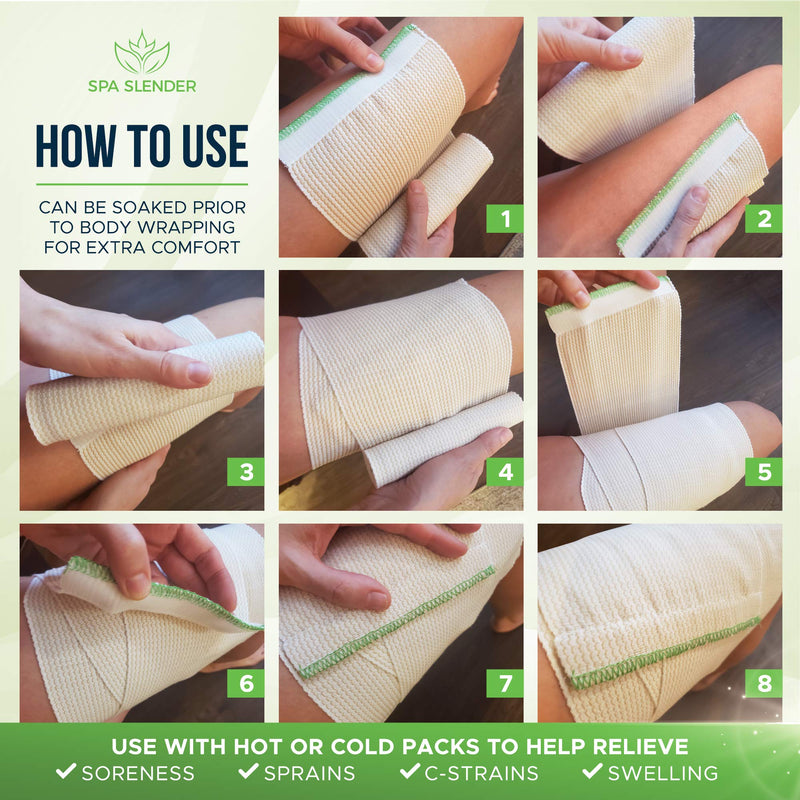 [Australia - AusPower] - Long Elastic Bandage Wrap | 6-inches wide | Self-Closure Both Ends | Non-Latex Washable for Injuries, Soreness, Body Wraps | Soft Strong Fabric | 2-Pack | by Spa Slender 6" Wide 2 Pack 