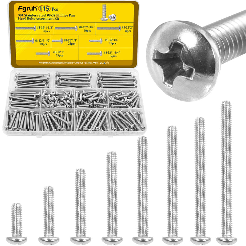 [Australia - AusPower] - 1220PCS M3 M4 M5 M6 Metric Hex Socket Head Screws Assortment Kit & 115PCS SAE #8-32 Phillips Pan Head Screws Bolts Assortment Kit 