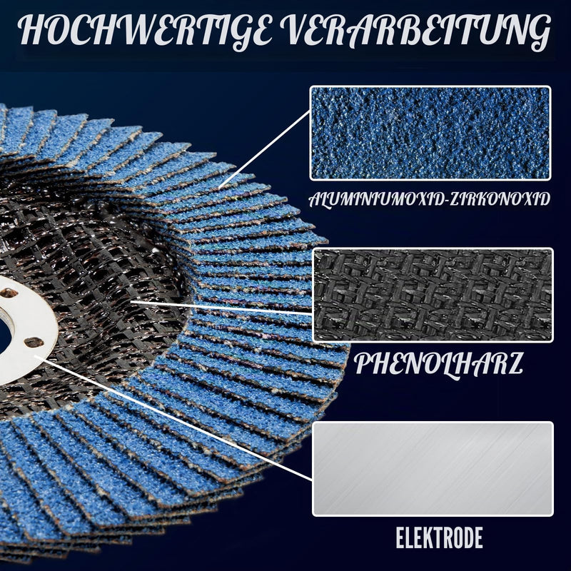 Serrated Disc 115mm Grain 40 Slat Discs for Angle Grinder Metal Wood Pack of 10 T29 Abrasive Mop Discs P40