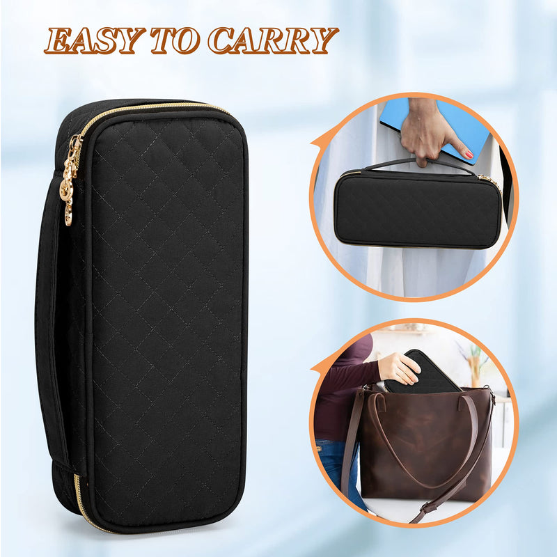 [Australia - AusPower] - Damero Protective Stethoscope Case with Divider for Nurse Accessories, Stethoscope Carrying Bag Travel Case Compatible with 3M Littmann/ADC/Omron Stethoscope and others, Black 