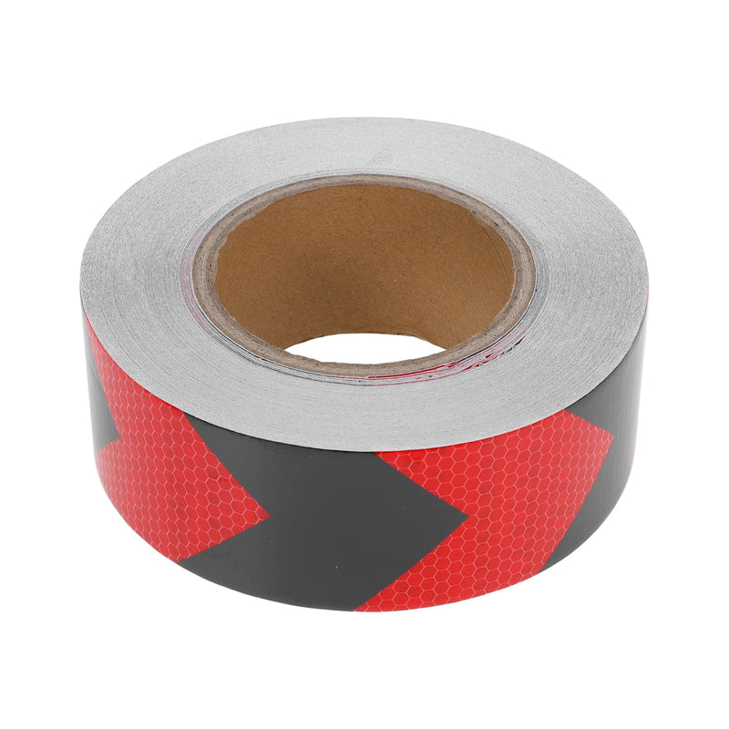 1 Pcs Safety Warning Reflective Tape Increased Visibility Reflective Strips 98.43ftx1.97" Red,Black PVC