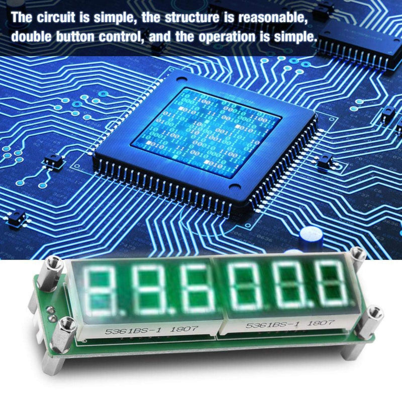 PLJ-6LED-H LED Display Digital Frequency Counter Cymometer Tester Frequency Measurement Modules 1MHz- 1000MHz (green)