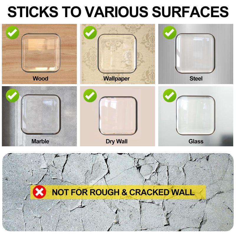 [Australia - AusPower] - Door Stoppers Wall Protector, 8 PCS Silicone Door Knob Wall Protector with Strong Self-Adhesive Backing, Upgraded Thickened Reusable Door Bumper - Ideal for Wall Protector and Noise Reduction 