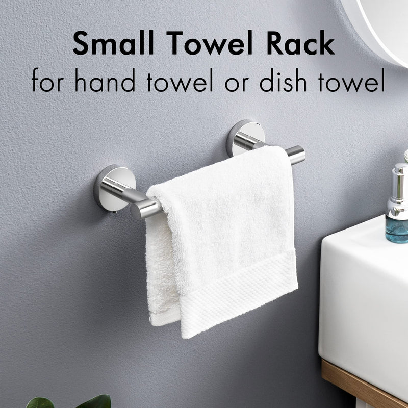 KES 6.7 Inches Hand Towel Bar Bathroom Towel Holder Kitchen Dish Cloths Hanger SUS304 Stainless Steel RUSTPROOF Wall Mount Polished Steel, Total Length 9.1 Inch, A2000S23 9 Inch Polished Finish