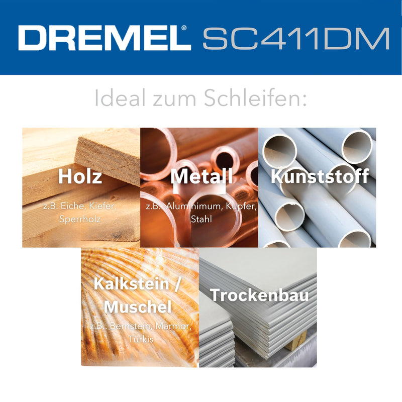Dremel MAX High Performance Grinding Disc (SC411DM), 3 aluminum oxide grinding discs with a 3.2 mm diameter for shaping/smoothing wood, plastic, and metal, 60 gritLonglife (3x)