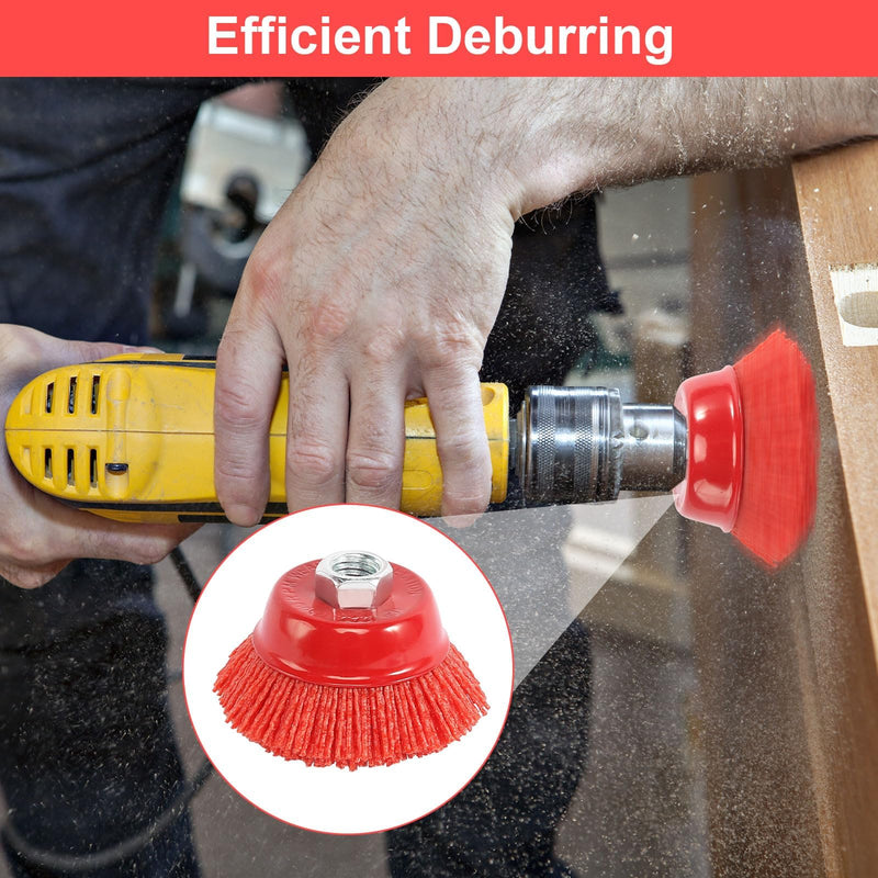 [Australia - AusPower] - Cup Brush Angle Grinder, Pack of 2 M14 Nylon Brush Drill, Diameter 75 mm Nylon Brush, Sanding Filament, Cup Brush, Nylon Brush for Deburring, Rust Removal, Paint Removal 