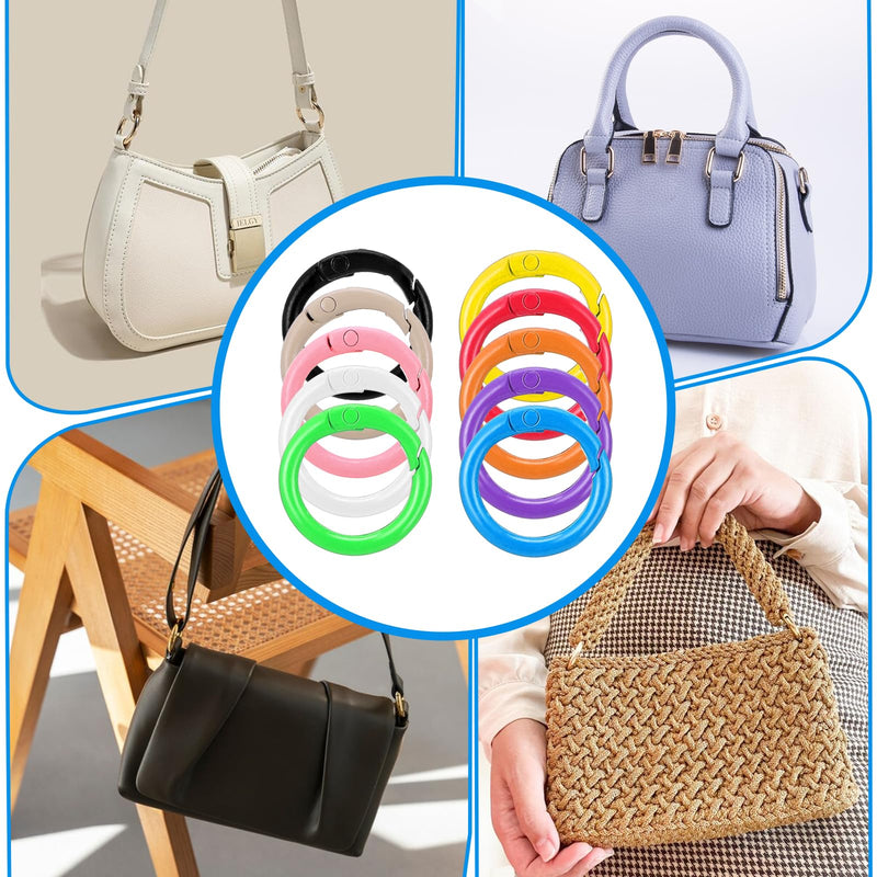 [Australia - AusPower] - 40 Pcs 10 Colors Round Spring O Rings, Metal Trigger Snap Clip Keyring Buckle Hooks O Rings Buckles Round Keychain Clip Trigger Spring Snap Clips for Keychains DIY Accessories 
