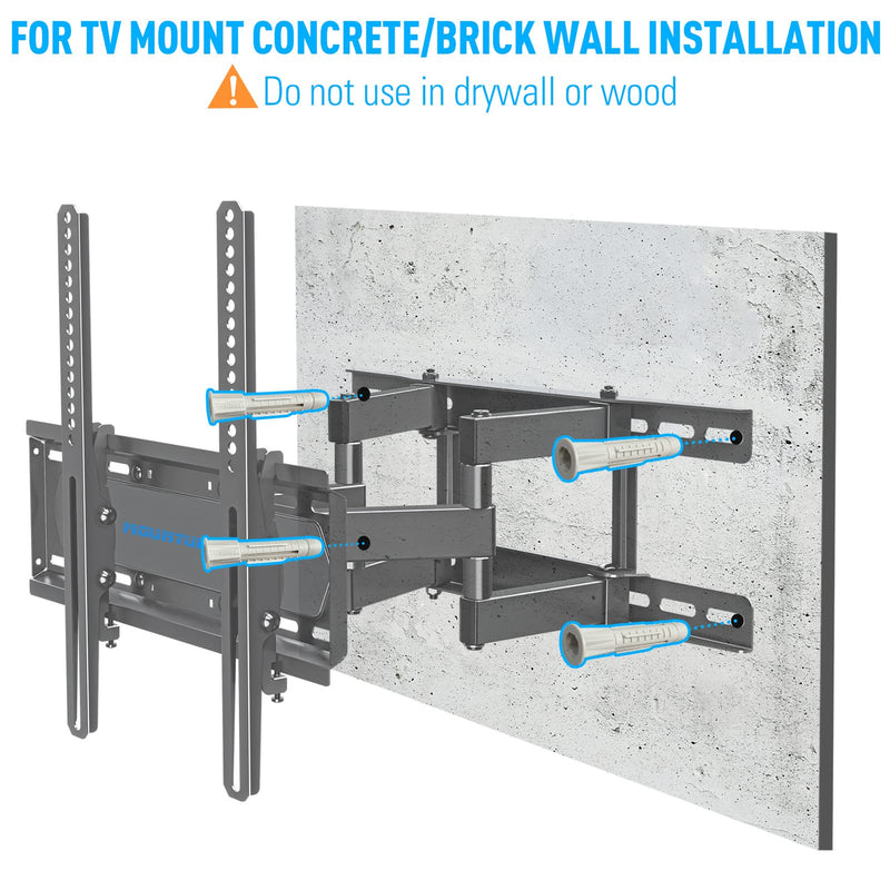 [Australia - AusPower] - MOUNTUP Lag Bolt Kit for TV Wall Mount Comes with M8×65mm Lag Bolt & Washer for Wood Stud, Plastic Anchors for Concrete Wall, includes Bubble Level for Easy Installation, MU0041-B 
