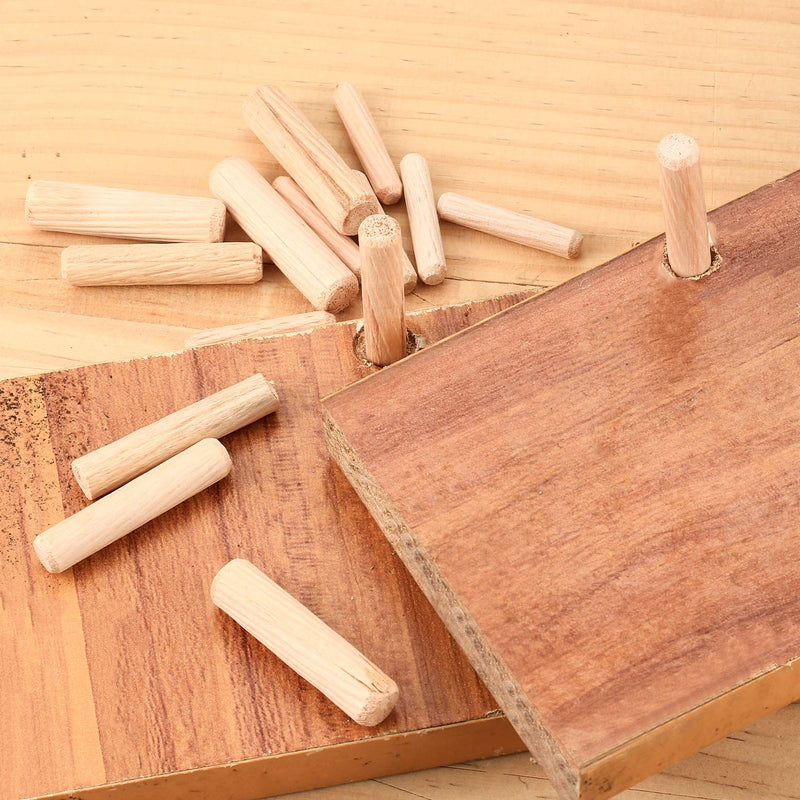 [Australia - AusPower] - 90 Pcs Wooden Dowel Pins, Straight Groove Wooden Dowel Pins with Beveled Ends Tapered, Easy Insertion, for Furniture Door Art Crafts Projects, M6 M8 M10 