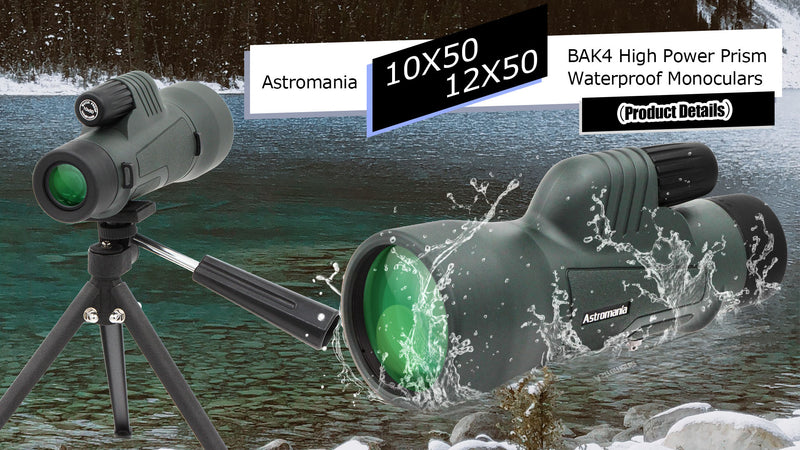 Astromania Monocular Telescope 10x50 BAK4 High Powered Monoculars for Adult