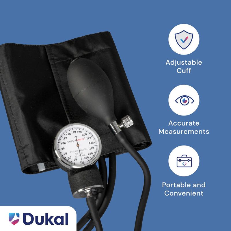 [Australia - AusPower] - Standard Manual Blood Pressure Cuff | Precise Monitoring Blood Pressure Cuff Manual and Sphygmomanometer | Black Nylon BP Cuff Manual 