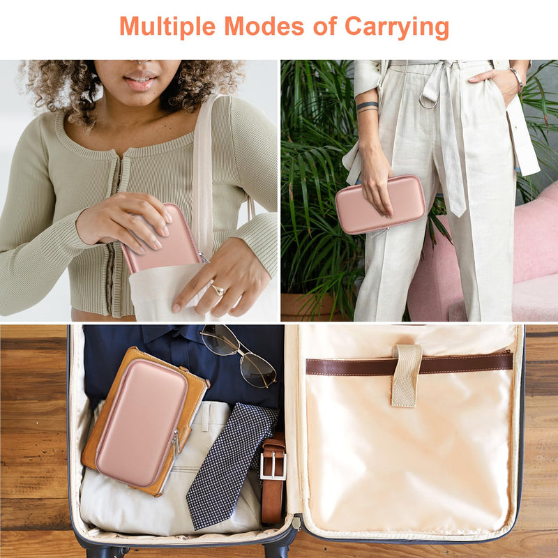 [Australia - AusPower] - Canboc Hard Case for 3Doodler Start+ Essentials (2024) 3D Pen Set for Kids, 3D Pens Storage Organizer Carrying Holder, Mesh Pocket fit 3Doodler Start Plastic Filaments, Cable, Rose Gold (CASE ONLY) 