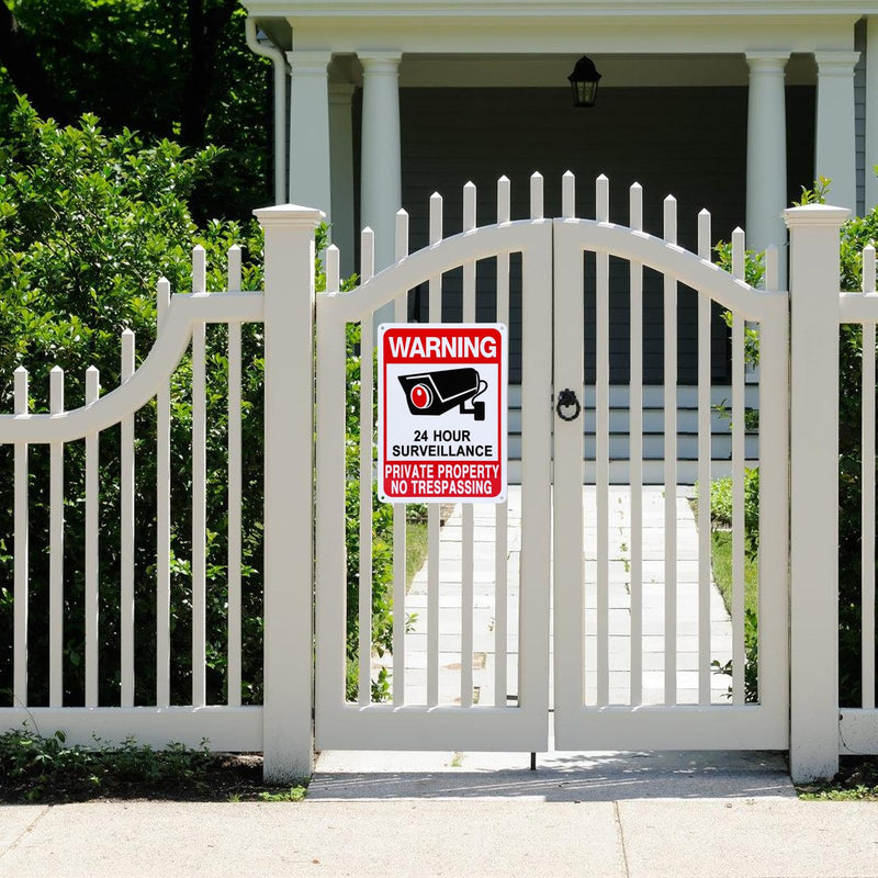 2-Pack No Trespassing Signs Private Property, Video Surveillance Signs Outdoor – Upgraded Version with Enlarged Camera Pattern, 10 x 7 in UV Printed Fade-Resistant Rust-Free Aluminum – Ideal for Home, Business, Driveway, CCTV