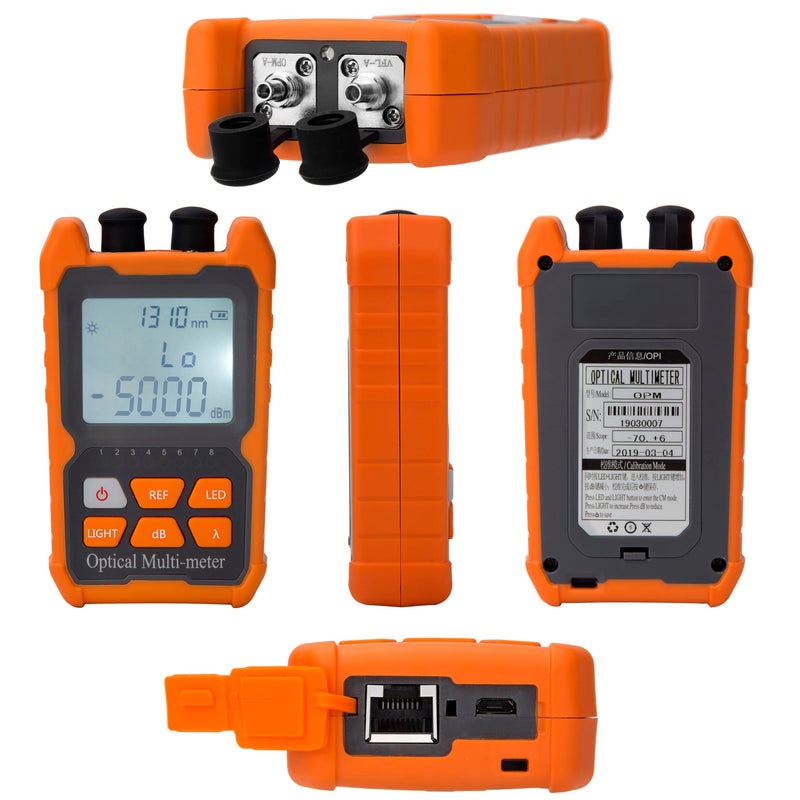 [Australia - AusPower] - Fiber Optic Tester Portable Fiber Light Power Meter FC/SC/ST Universal Interface -50~+26dBm Built-in 2mW Visual Fault Locator (OPM&VFL) with 1pc FC to LC Adapter 1 